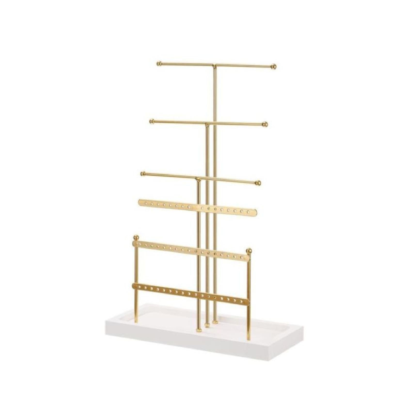 6-Tiered Gold & White Jewellery Display Stand