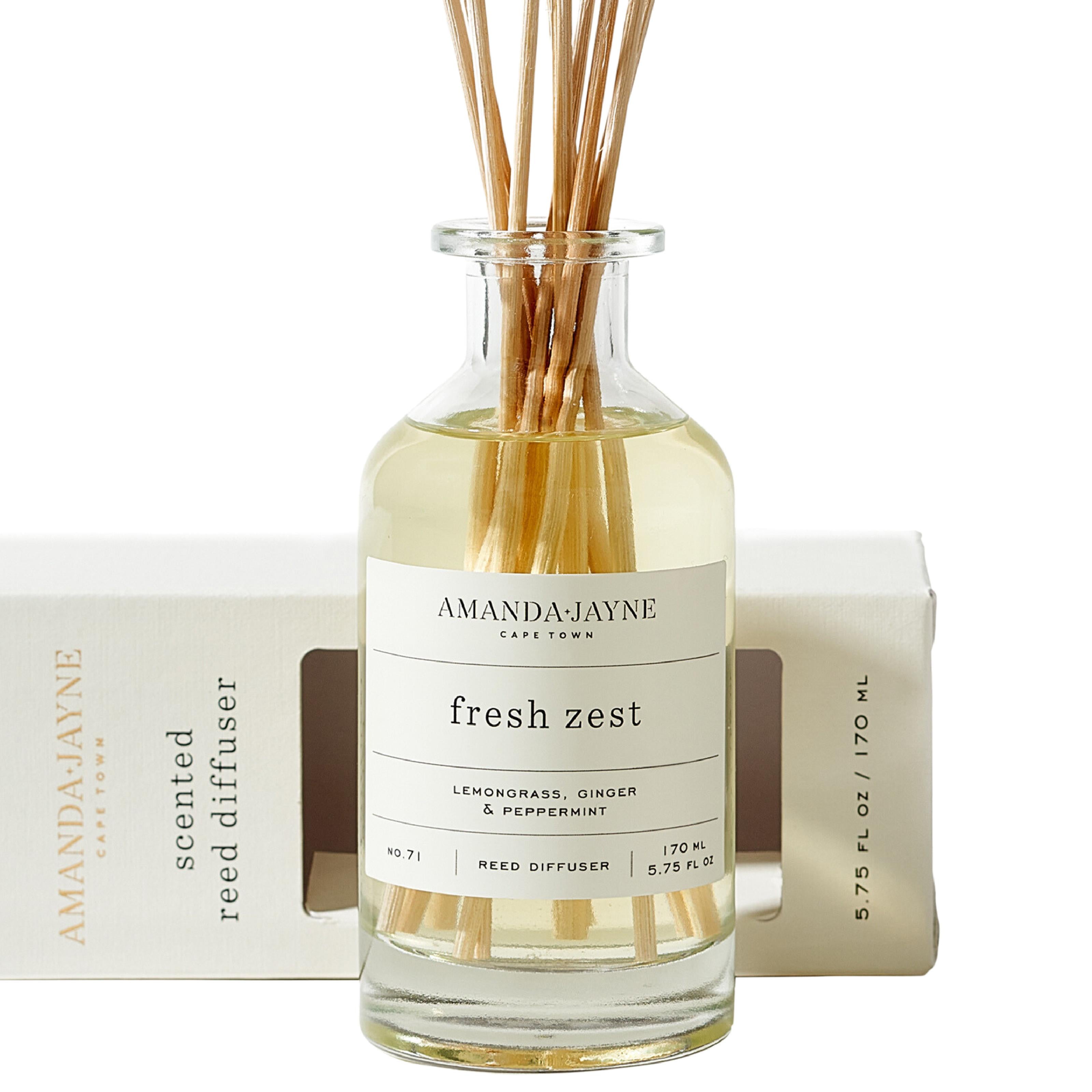 Fresh zest scented reed diffuser by Amanda-Jayne