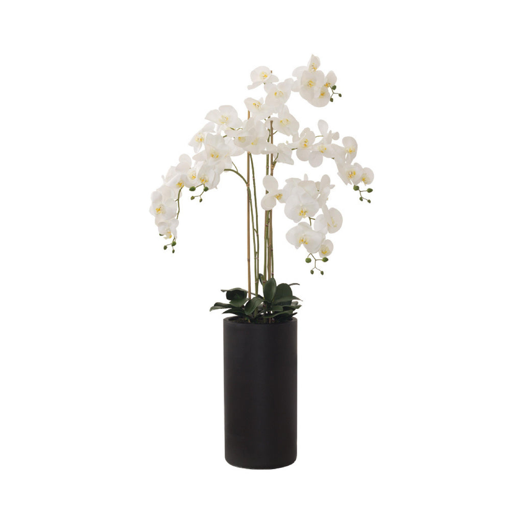 Artificial floor-standing white orchid