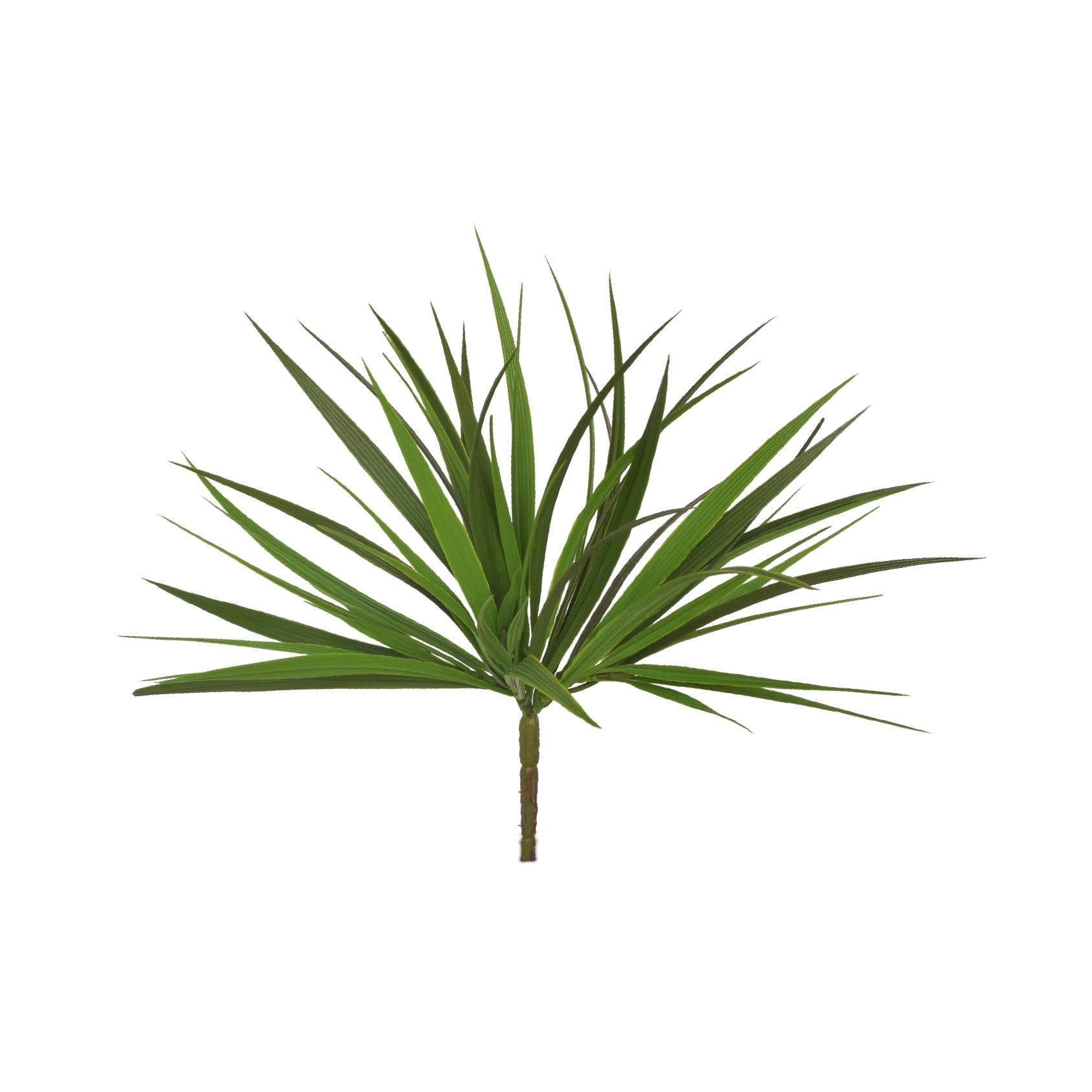 Artificial grass bush insert with spiky green blades and a short stem