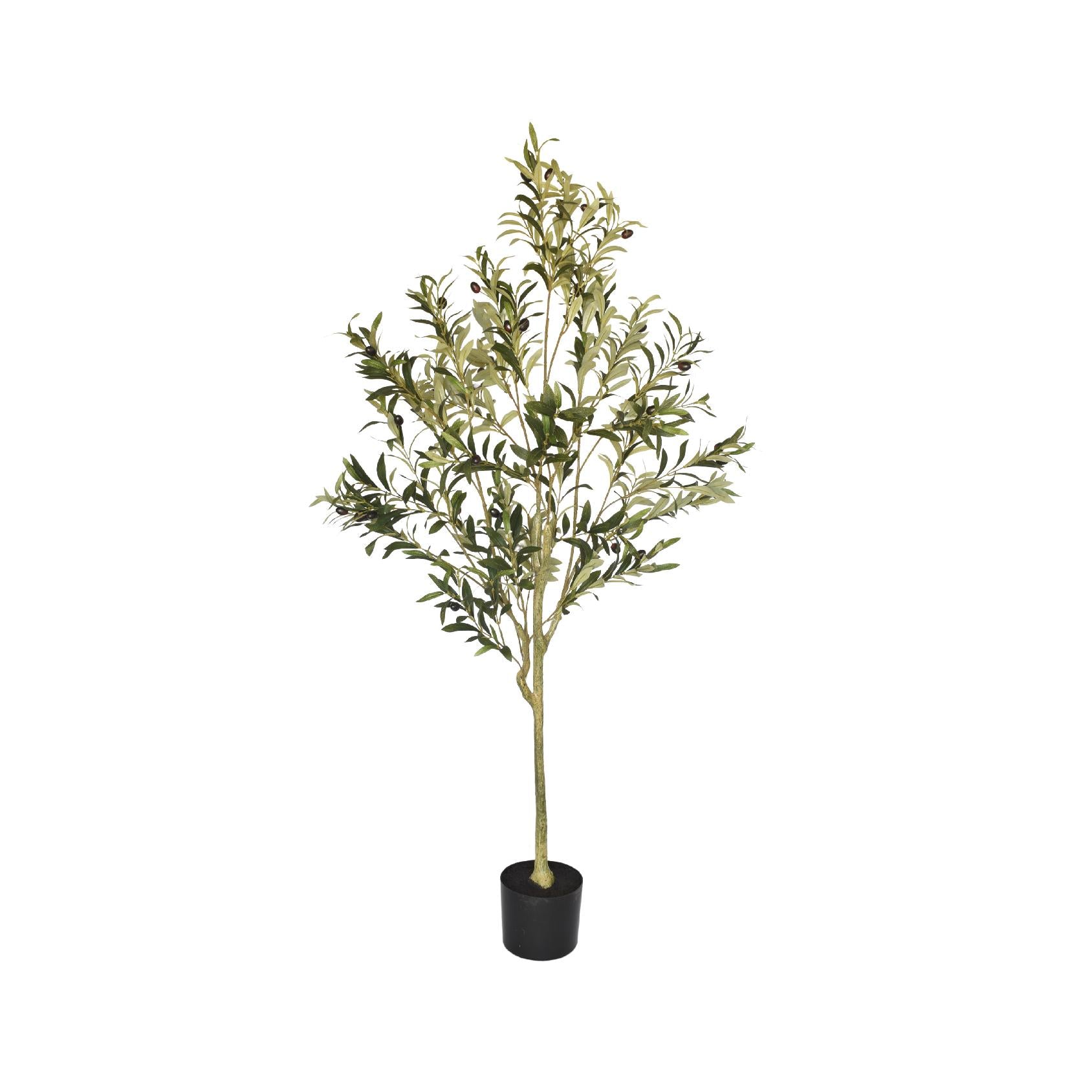 150cm artificial olive tree in black pot, ideal for indoor home décor