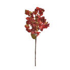 Artificial red bougainvillea stem with green leaves
