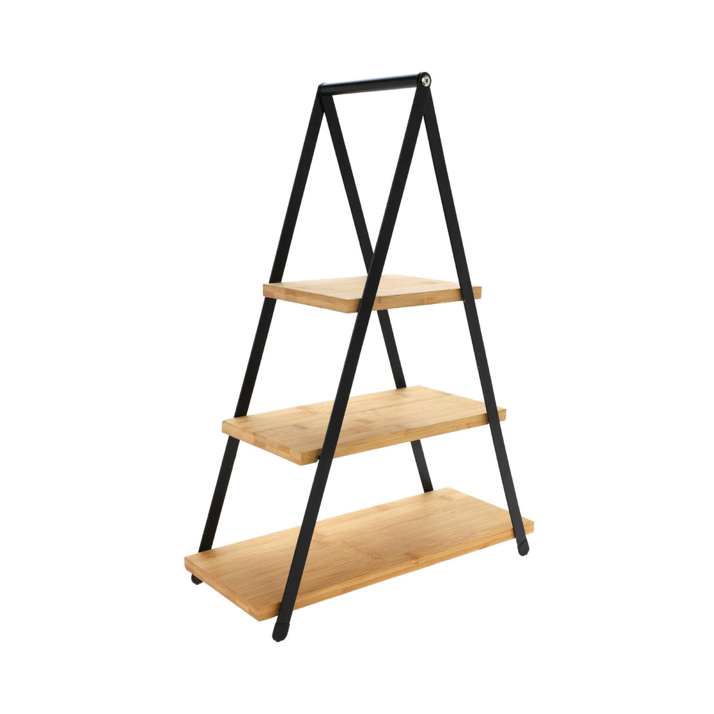 Bamboo tiered serving stand