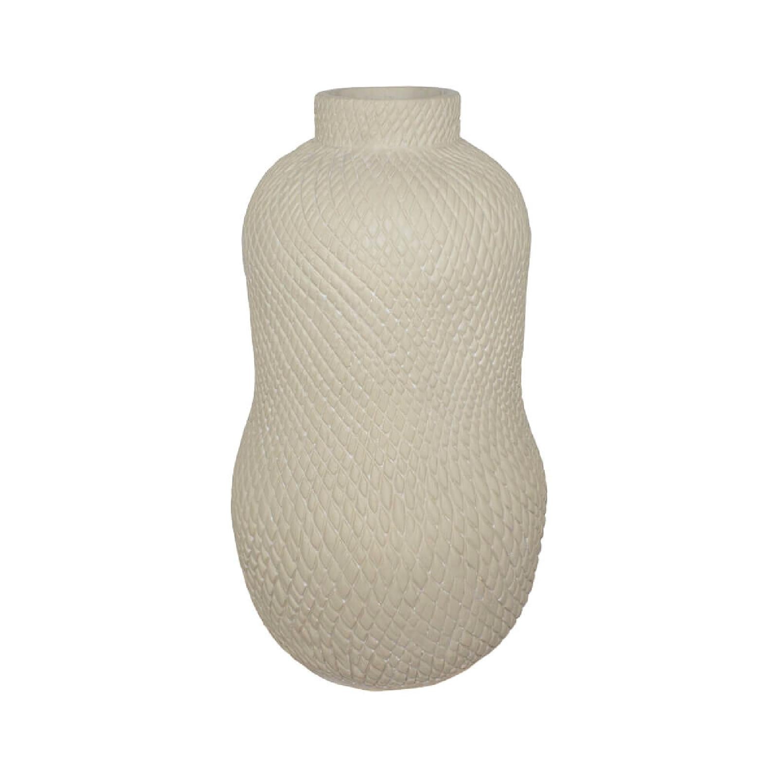 Curved beige texture vase