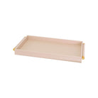 Beige and gold faux leather display tray