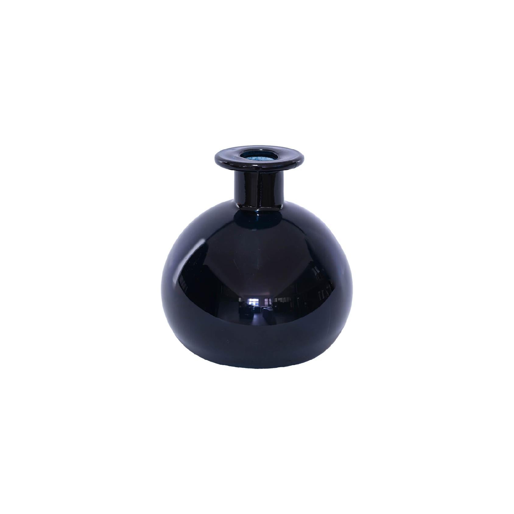 Blue mini glass bottle bud vase
