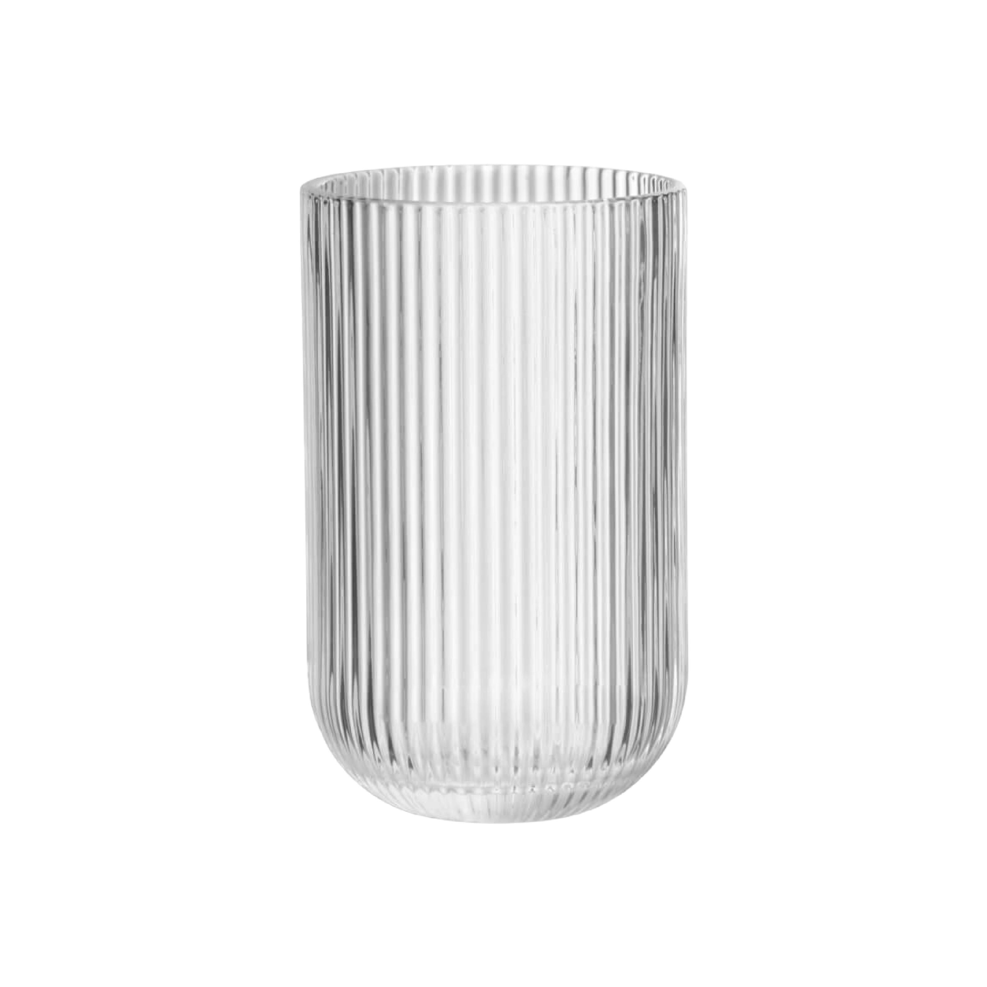 Clear ribbed glass hi-ball