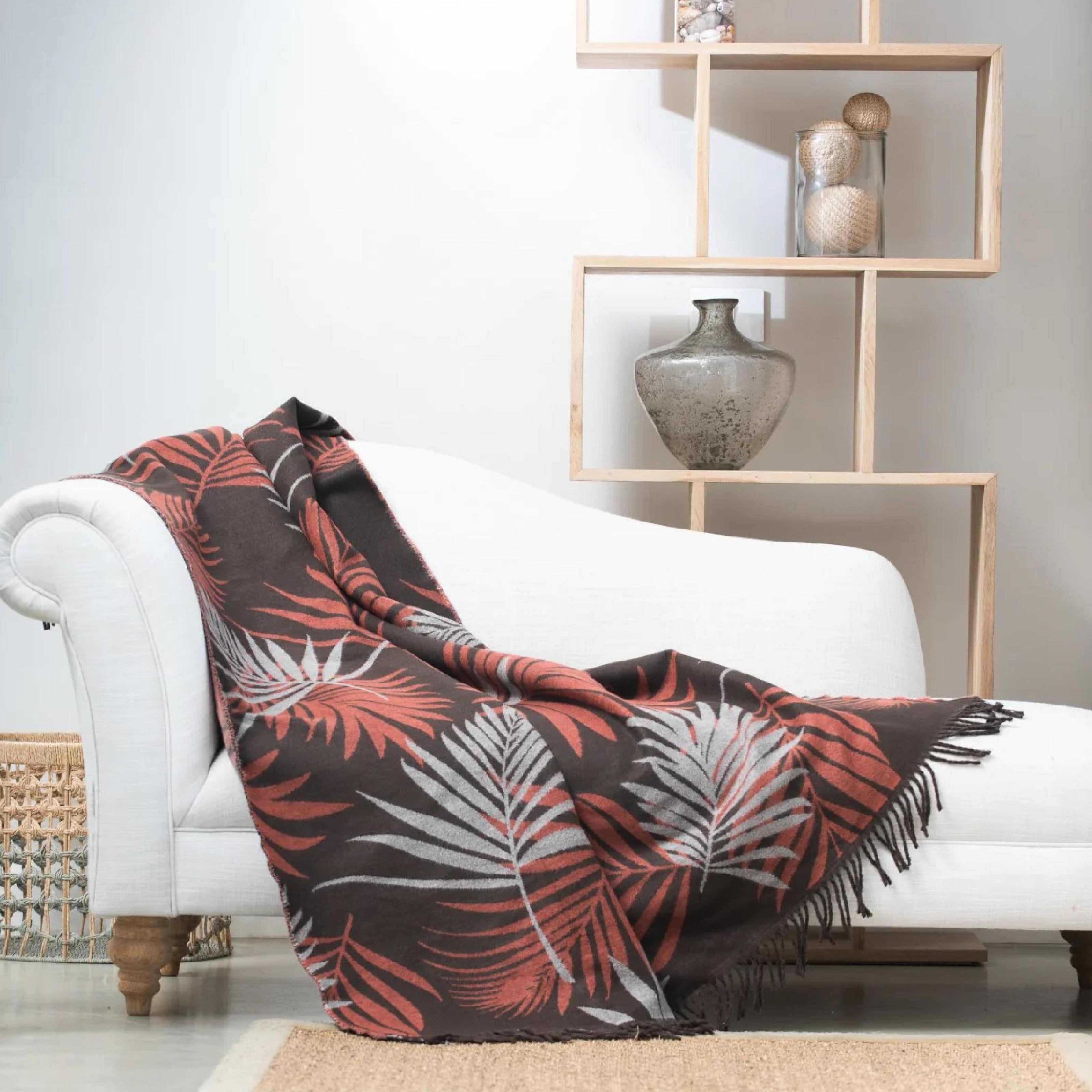 Cocoa cinnabar knysna throw styled