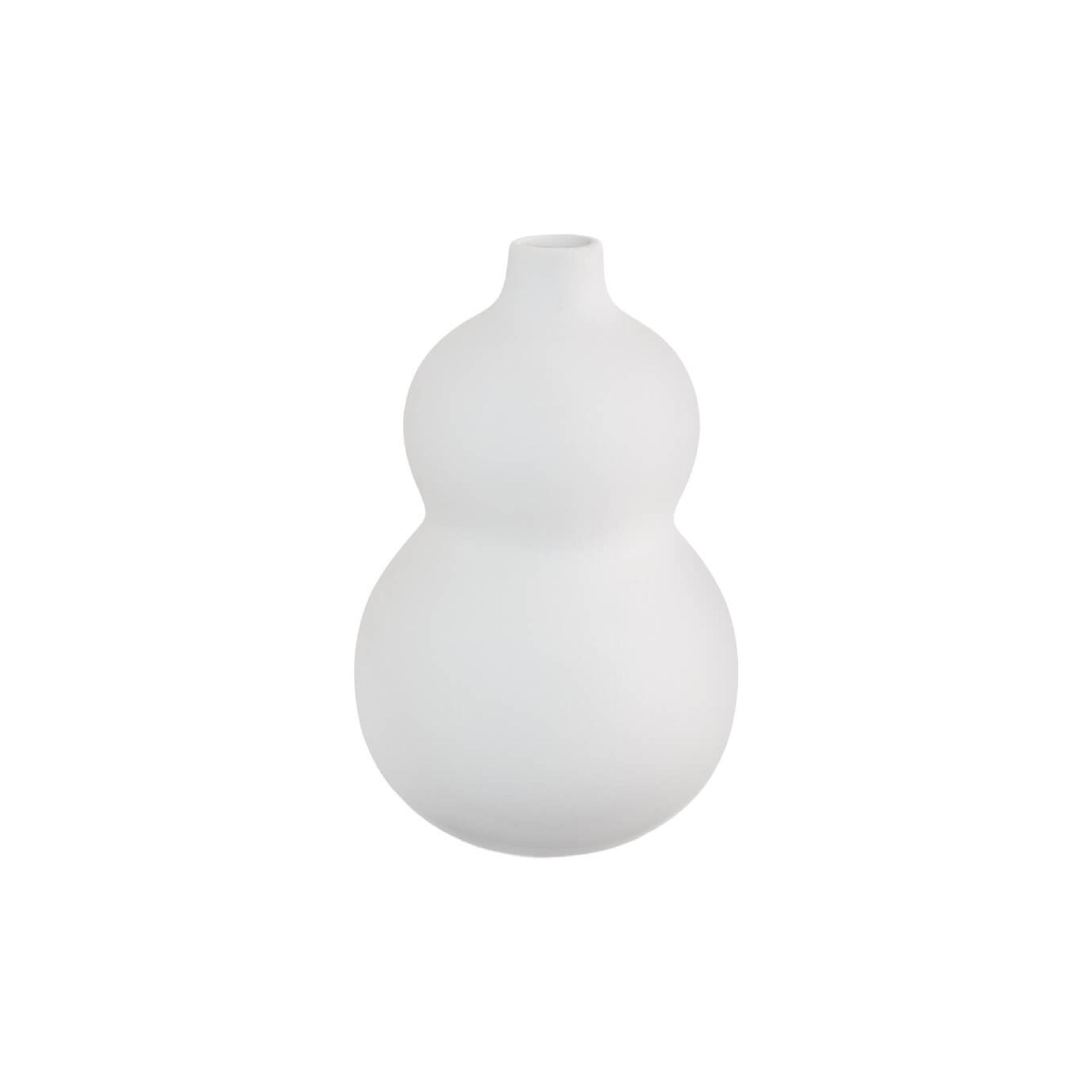 White curved ceramic vase