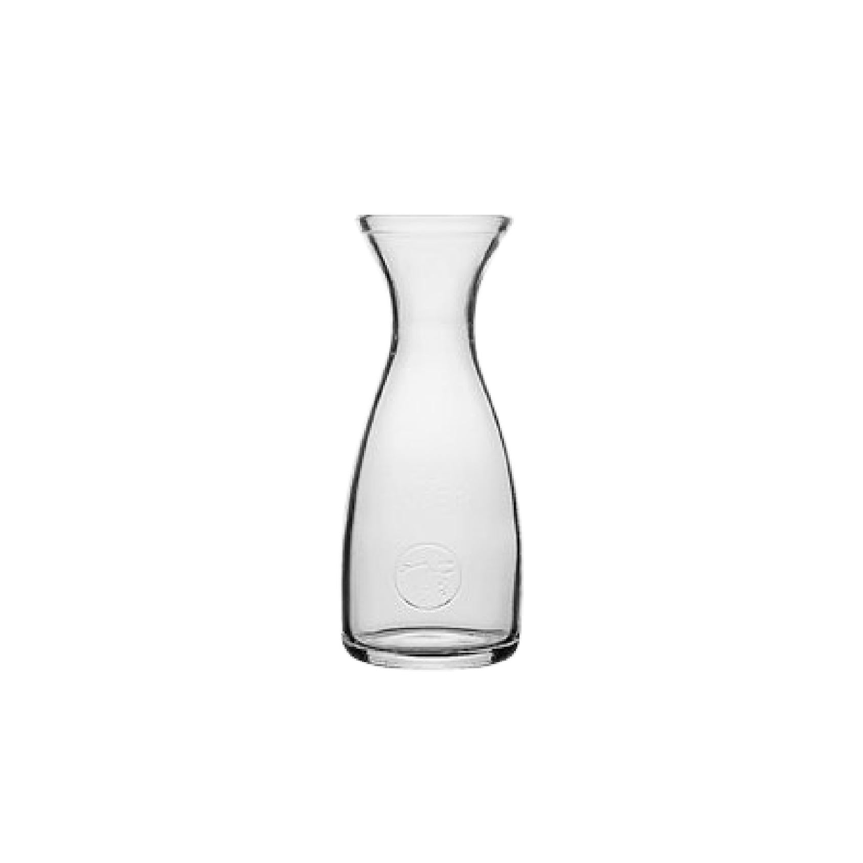 Curved mini glass carafe