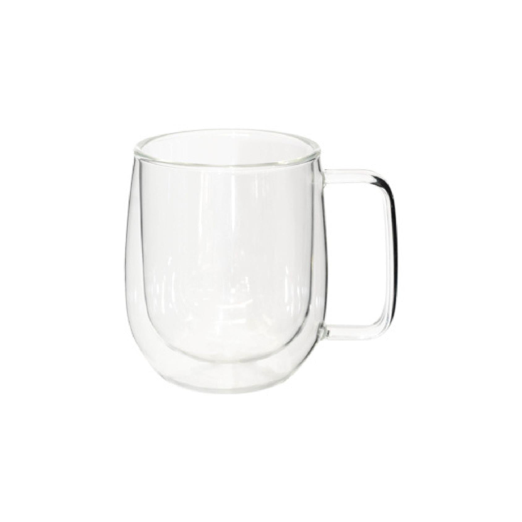 Double walled glass mug