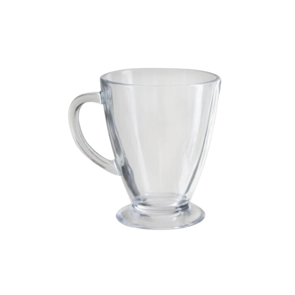Footed glass mug with handle