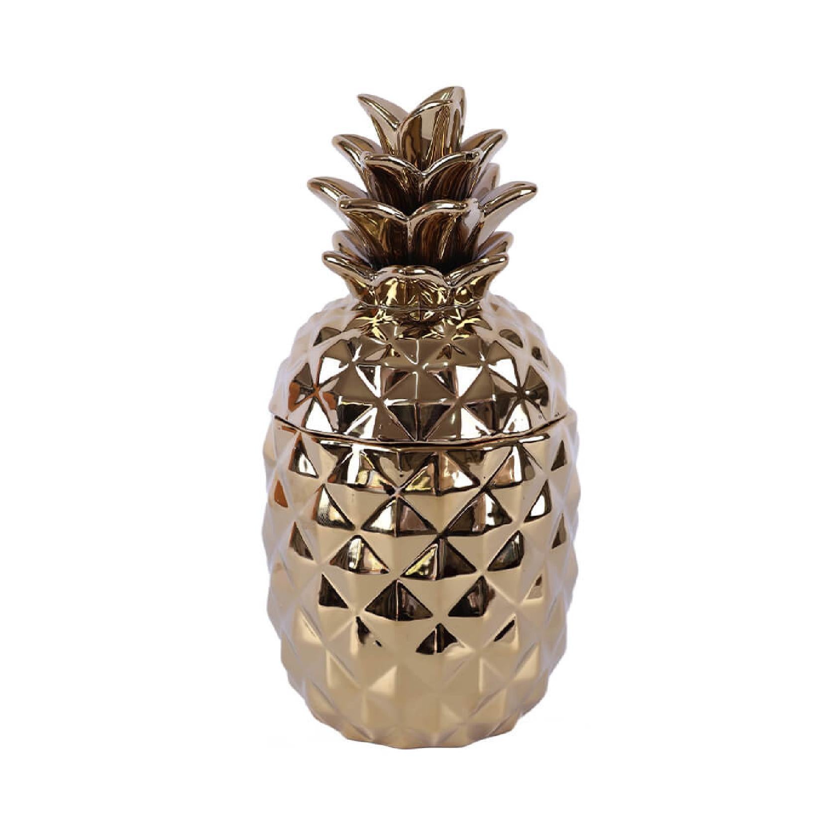 Gold ceramic pineapple trinket