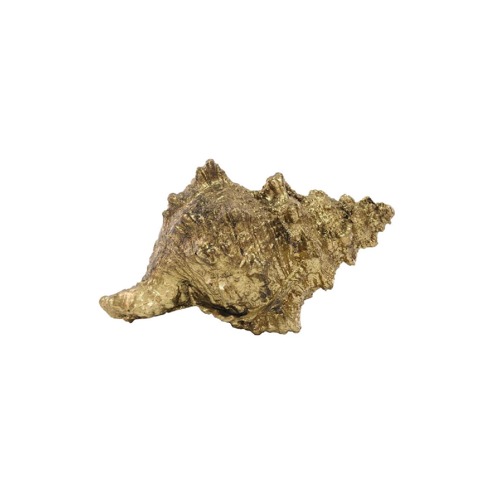 Gold poly stone conch shell