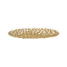 Decorative gold oval tray with sculptural lattice pattern