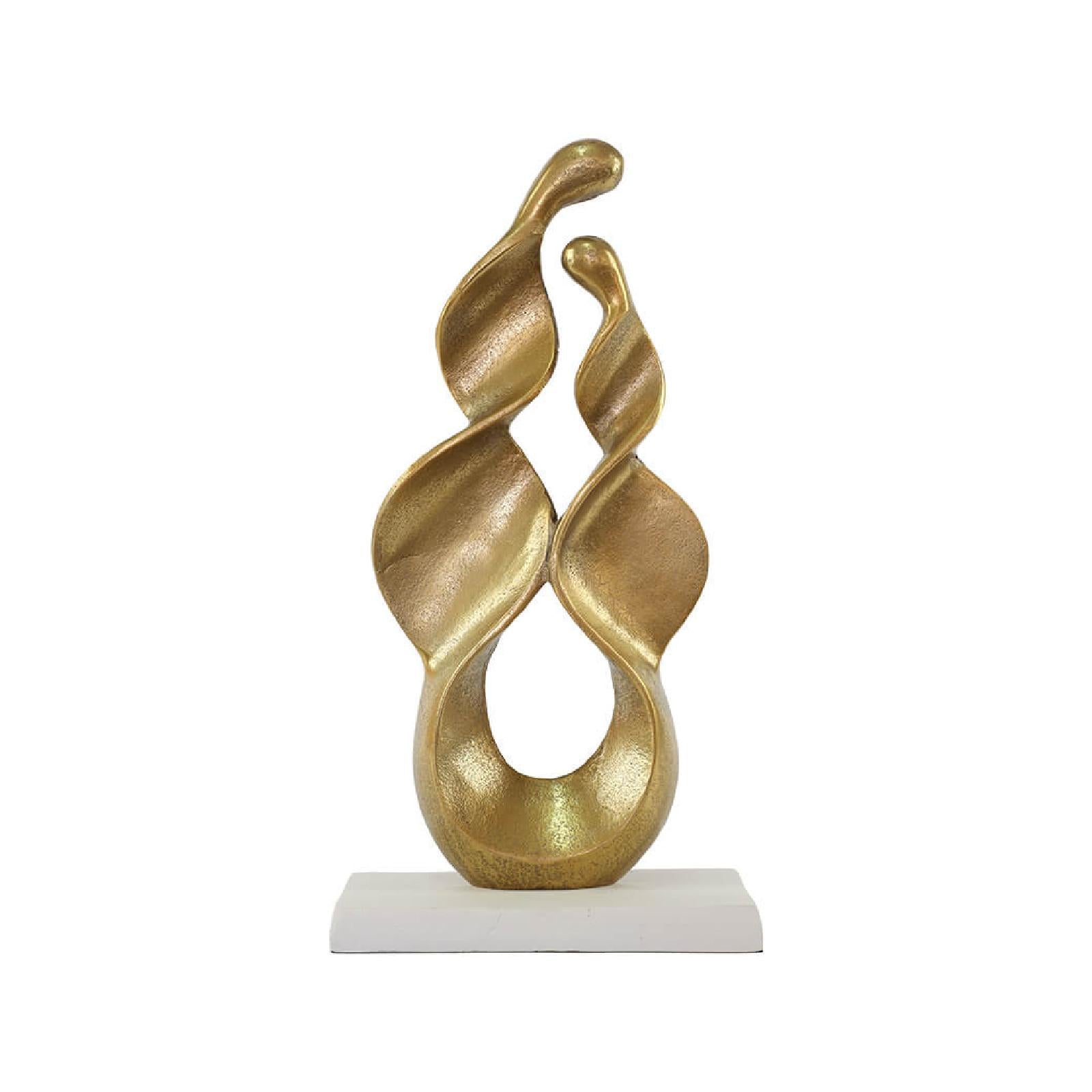 Gold and white spiral sculpture