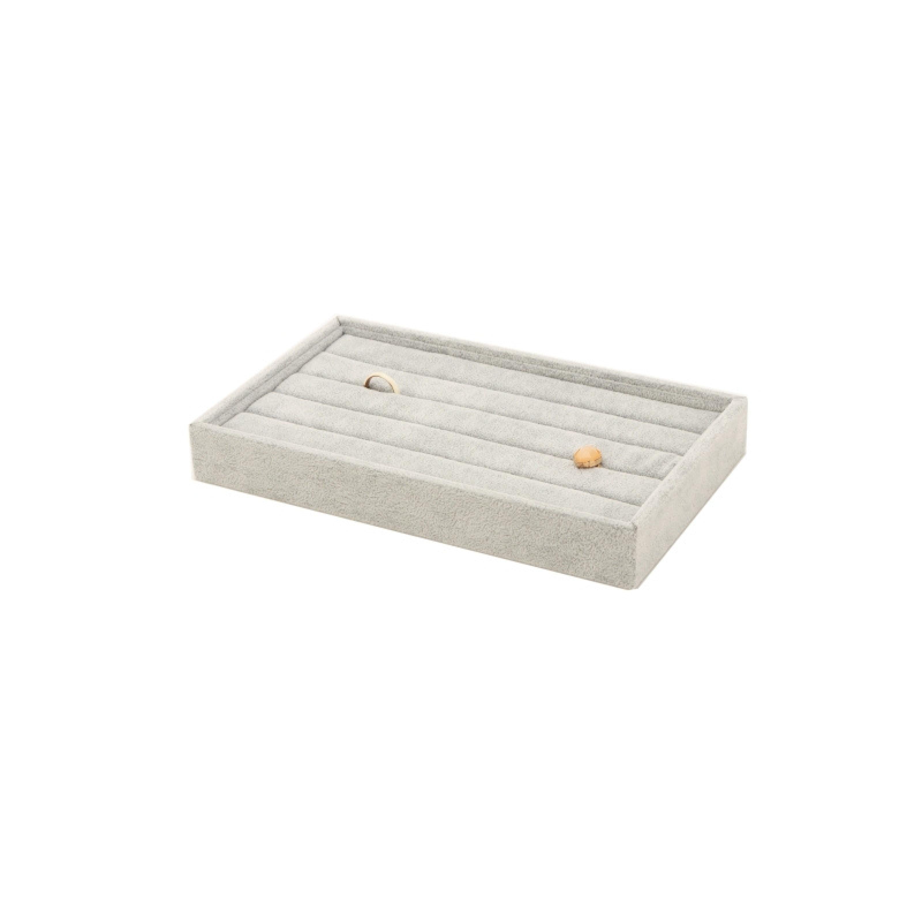Grey velvet open ring tray