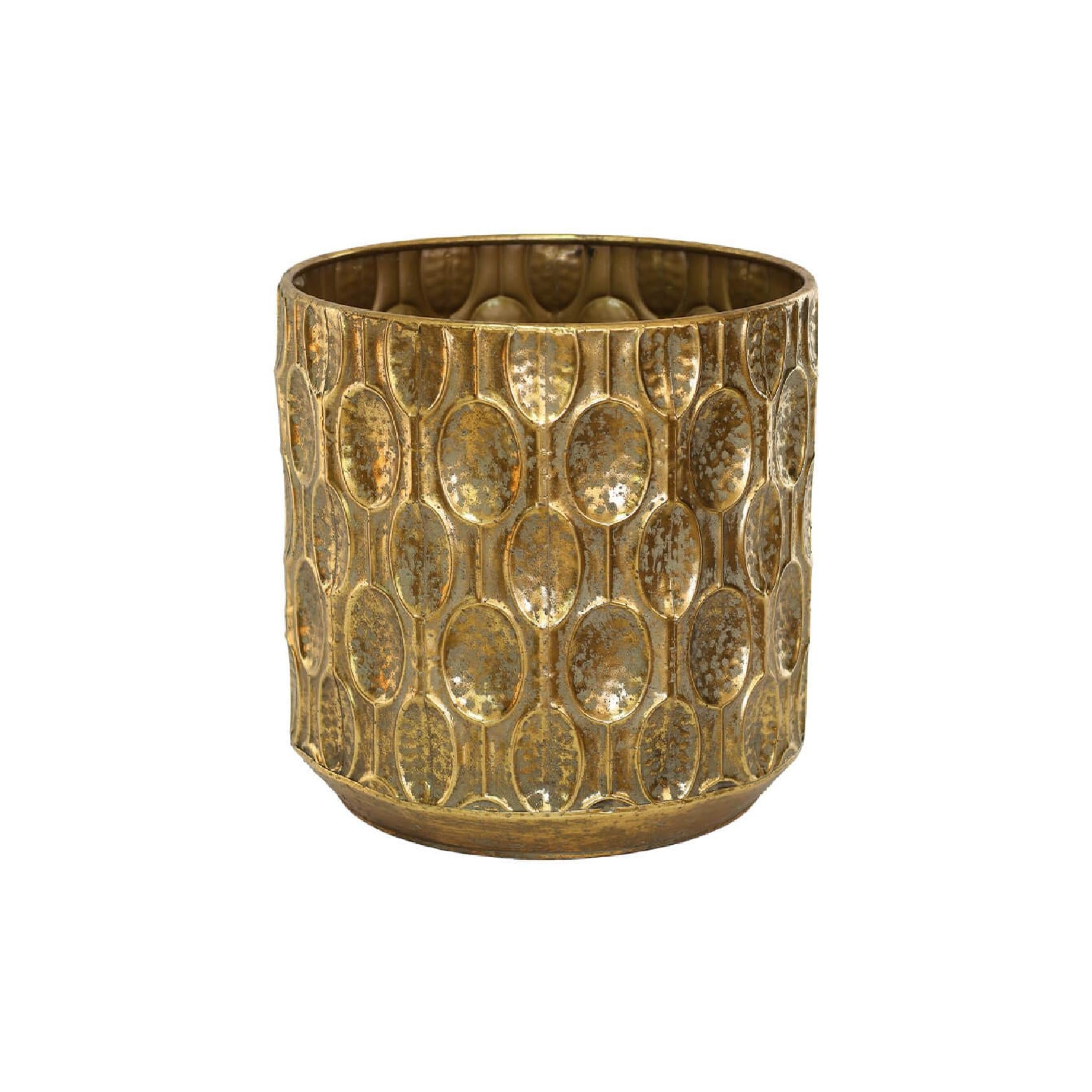 Decorative gold metal planter