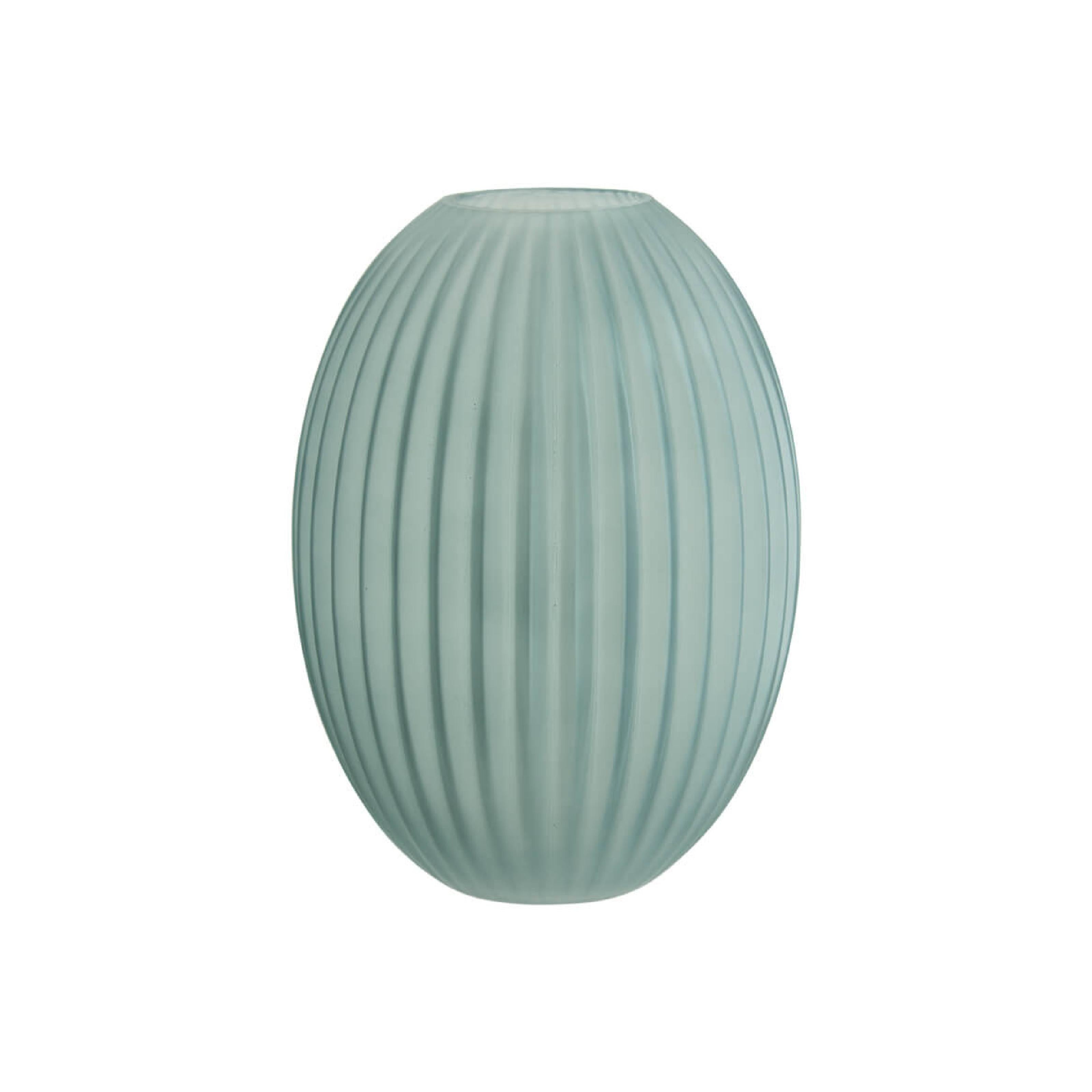 Matte blue glass vase