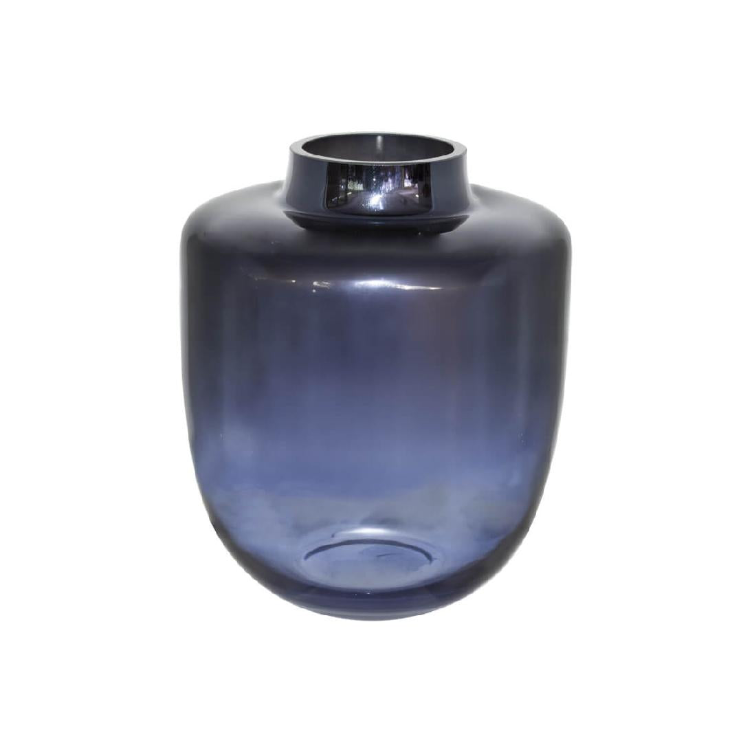 Midnight blue glass vase