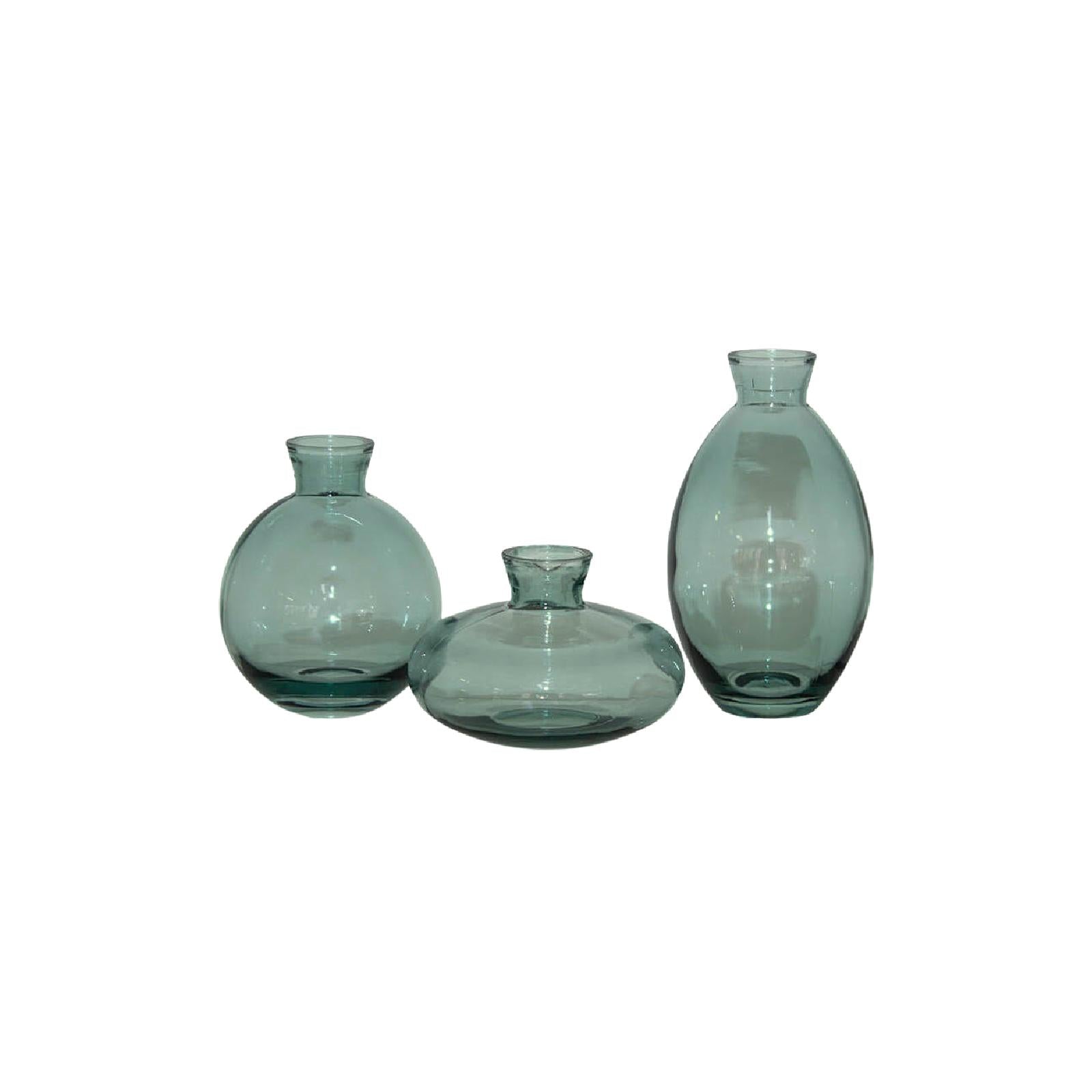 Mini green bud vase set