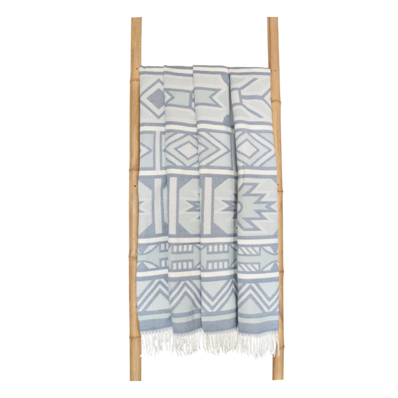 Ndebele overcast sky and eggshell throw