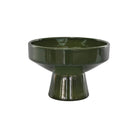 Olive gloss footed vase