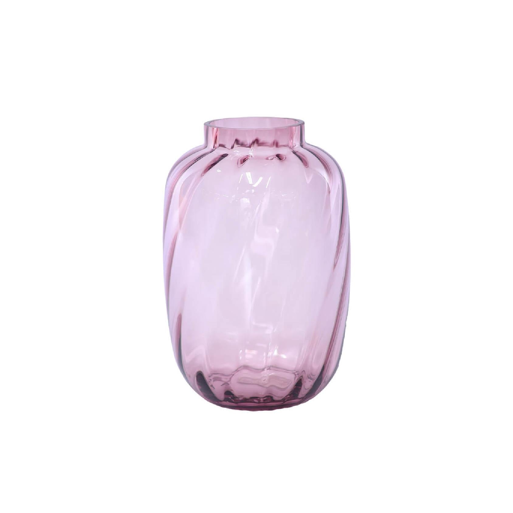 Pink optic glass vase
