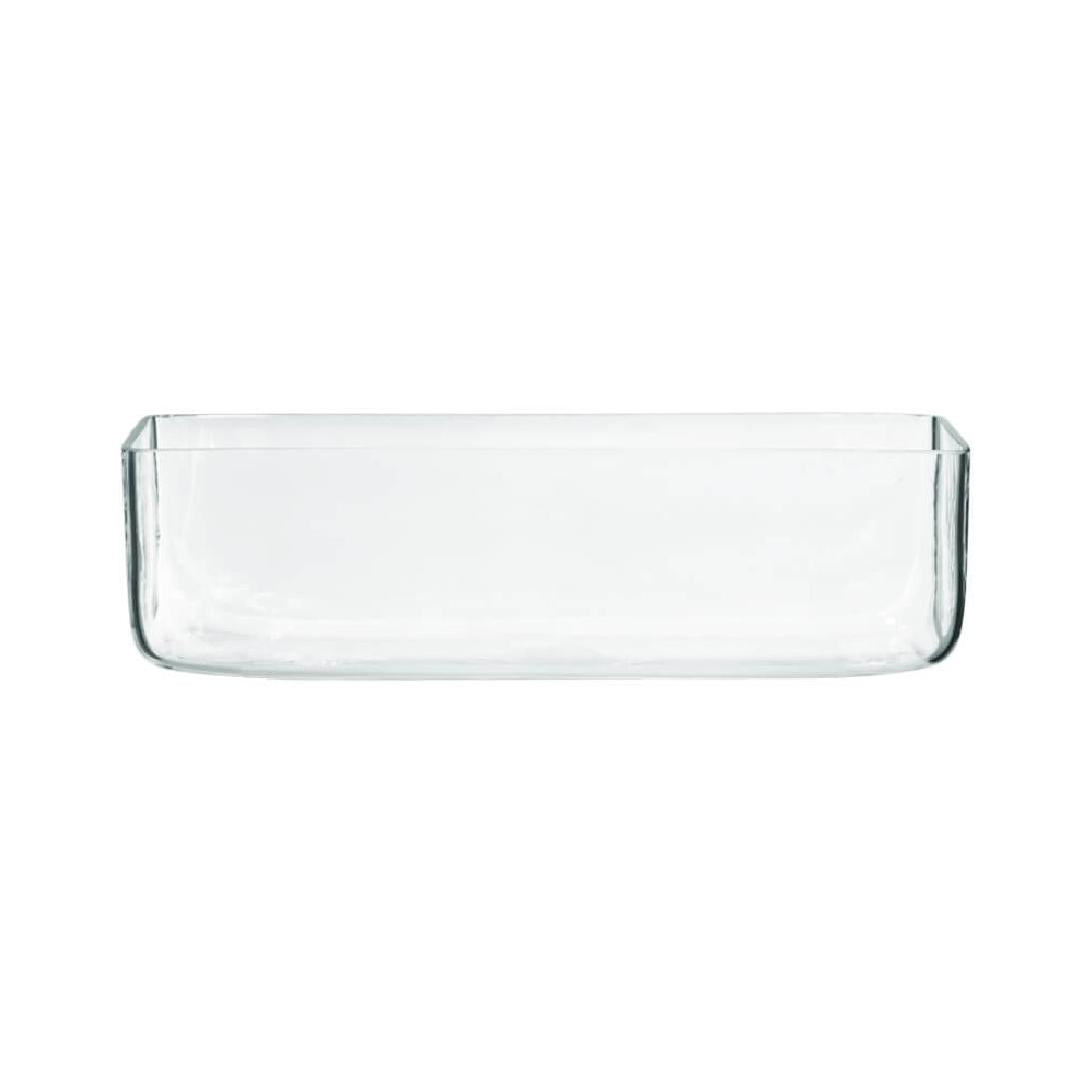 Rectangular shallow glass vase