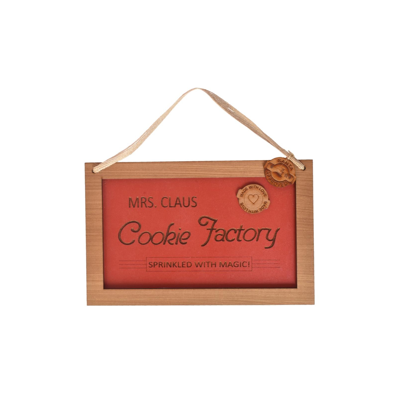 Red cookie factory sign