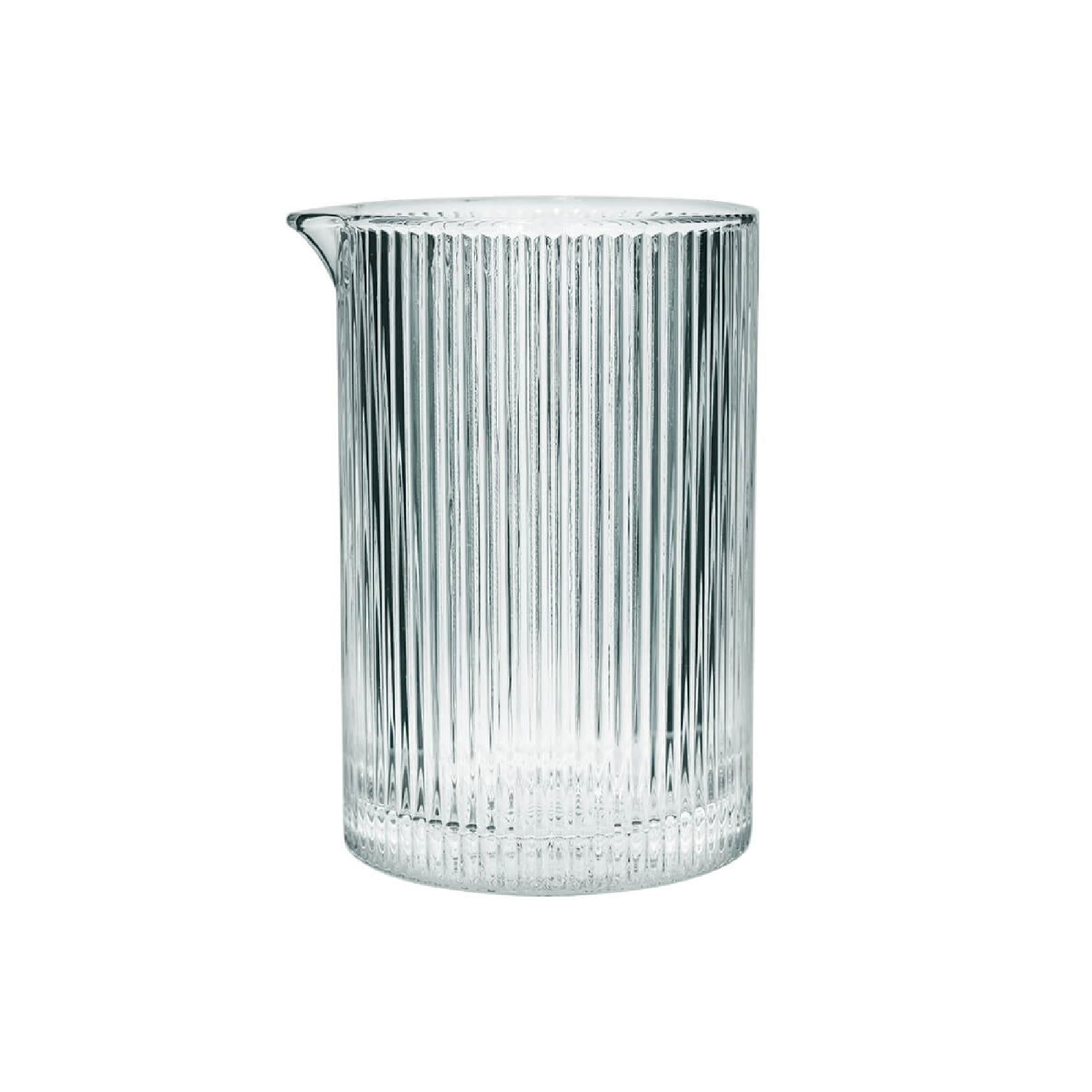 Ribbed glass serving jug