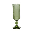 Ribbed green champagne flute