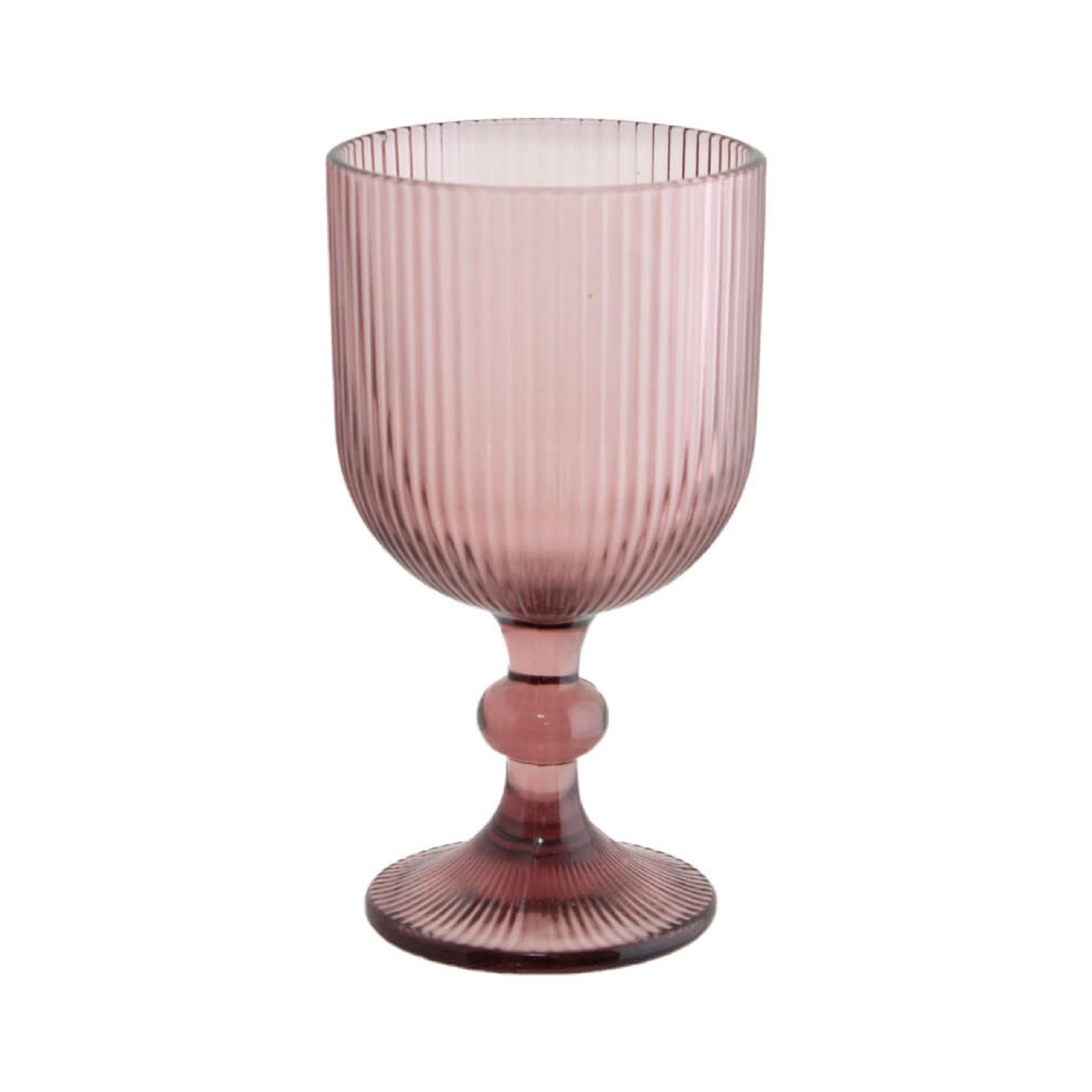 Ribbed plum wine glass