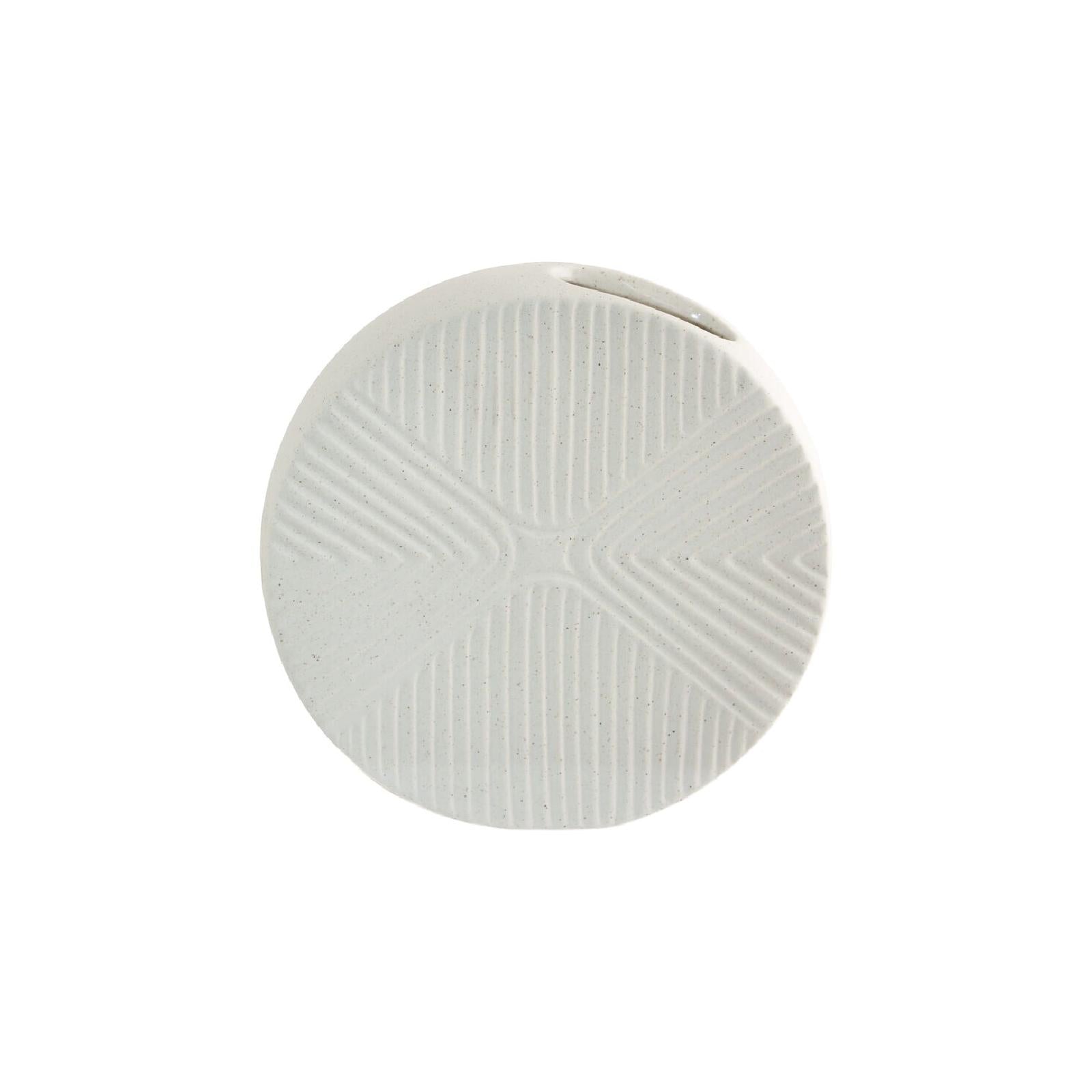 Round textured ceramic vase