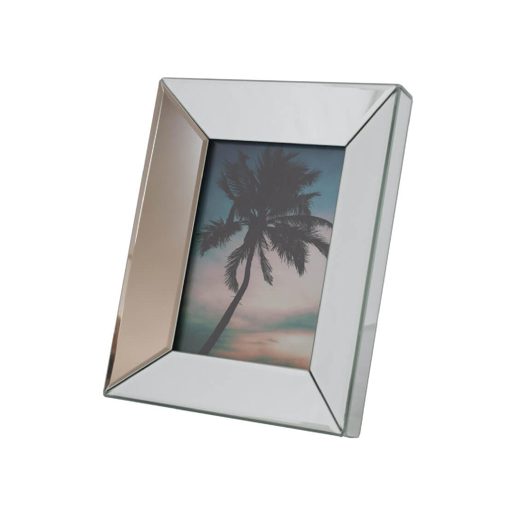 Silver mirror photo frame
