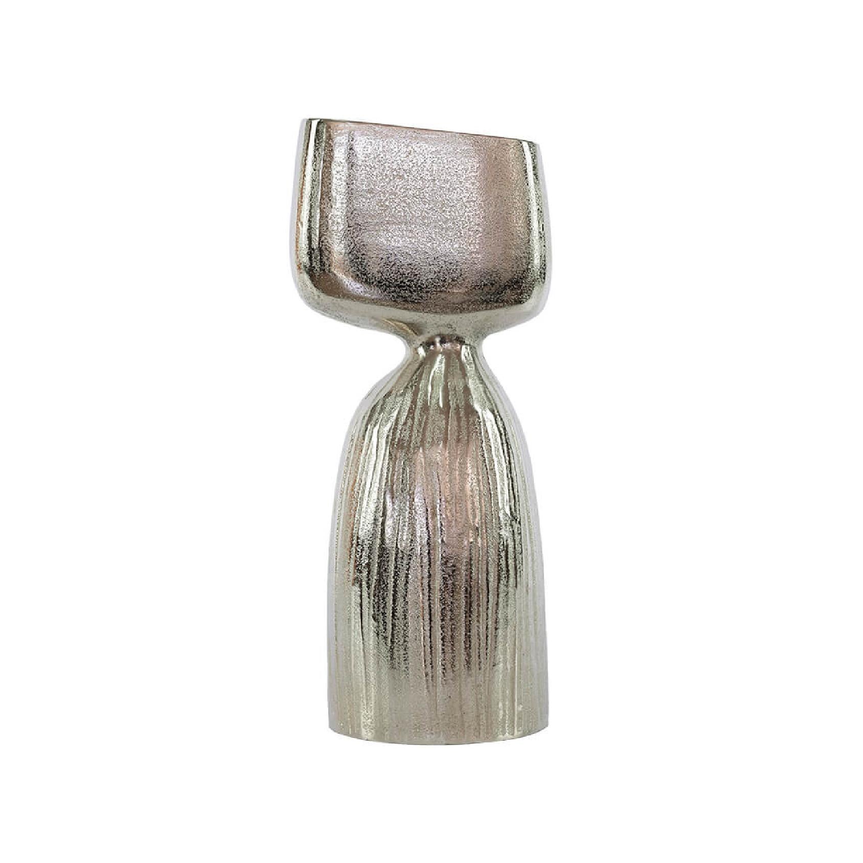 Silver rough nickel vase