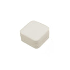 Ivory square zip-around jewellery travel case closed