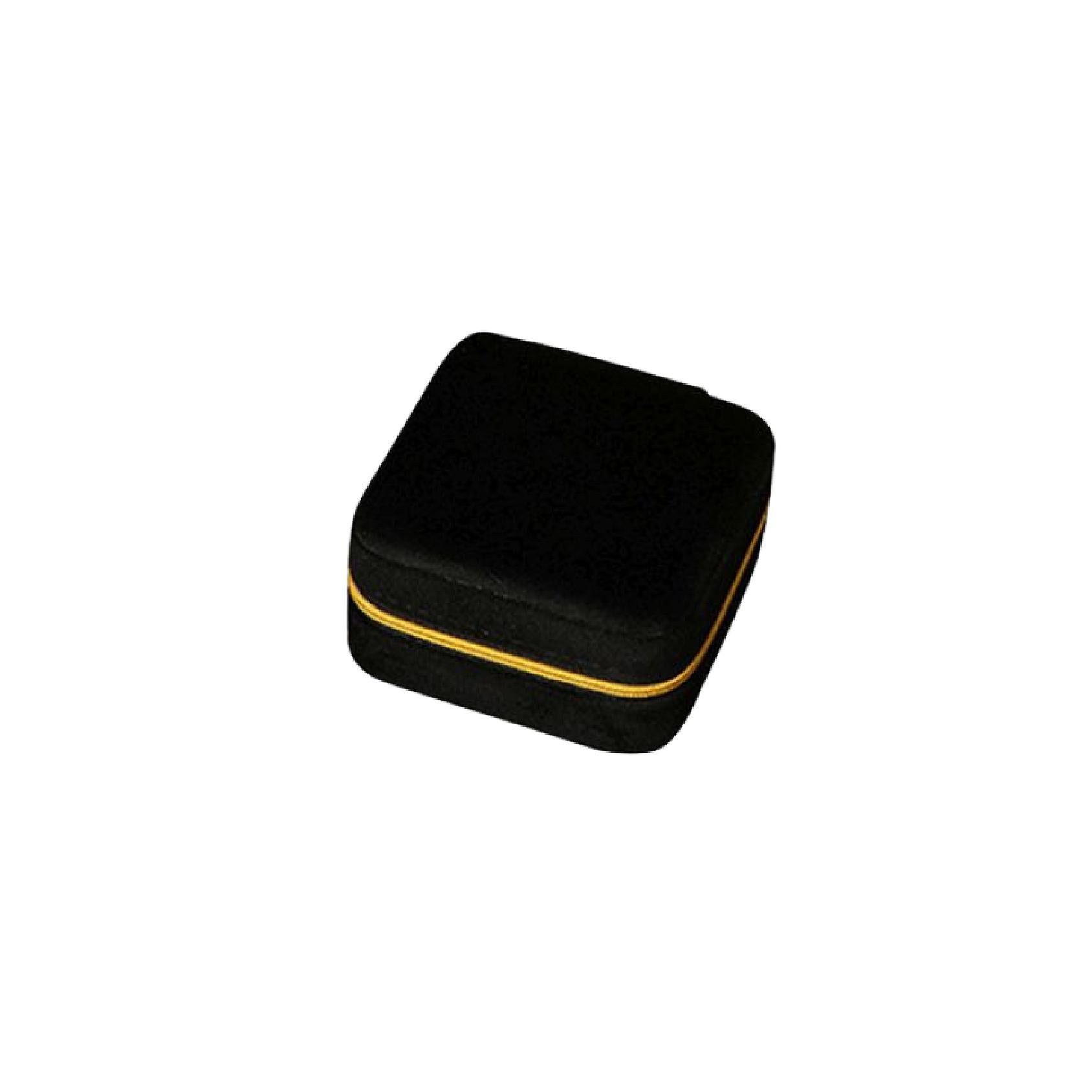 Small black velvet jewellery travel case