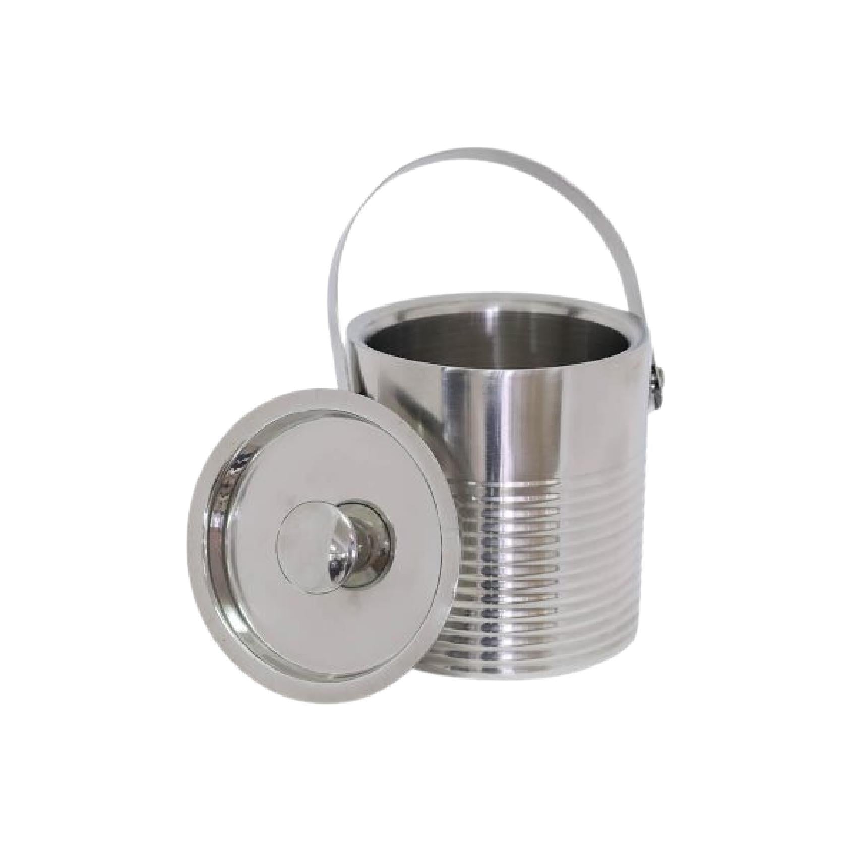 Stainless steel ice bucket with lid