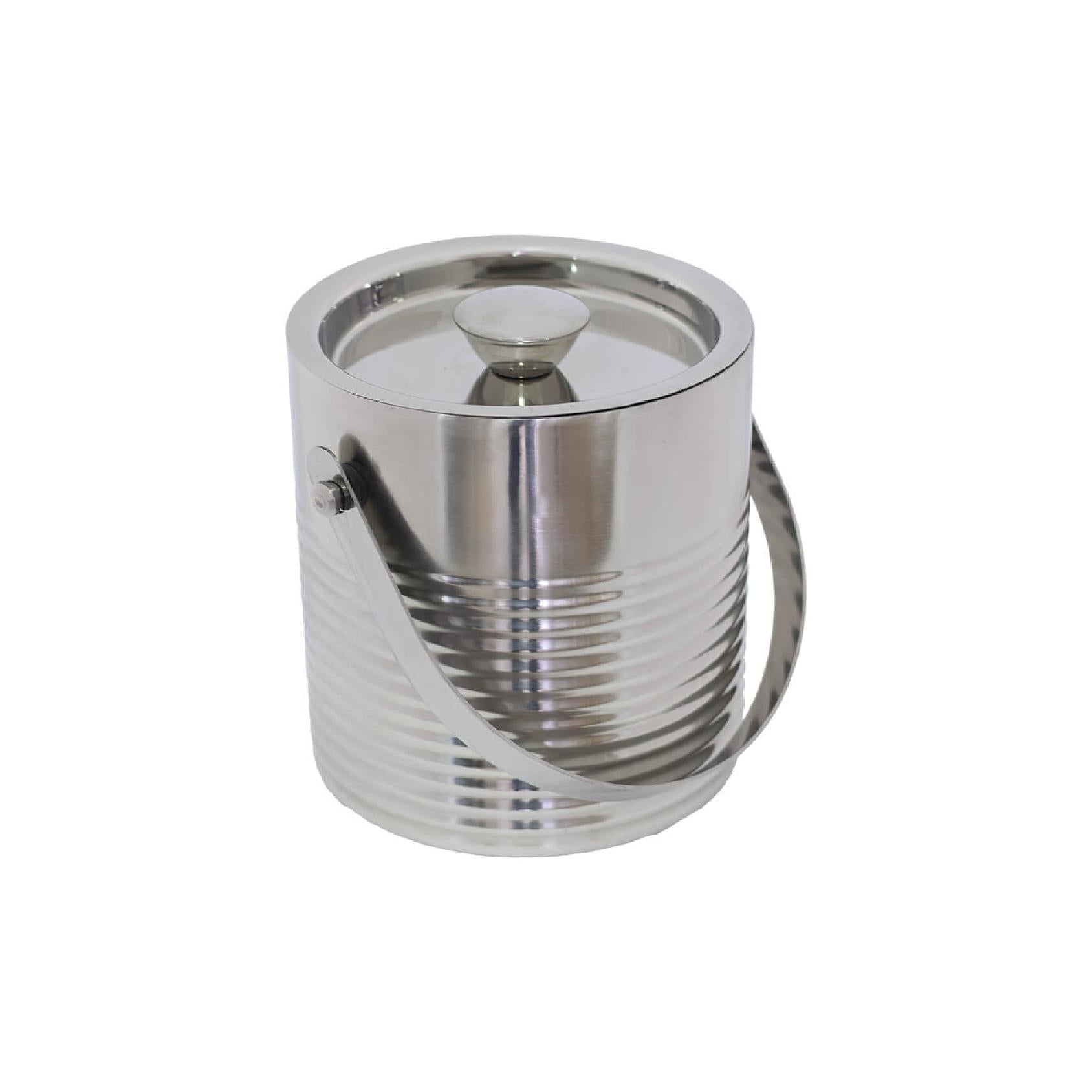 Stainless steel ice bucket with lid
