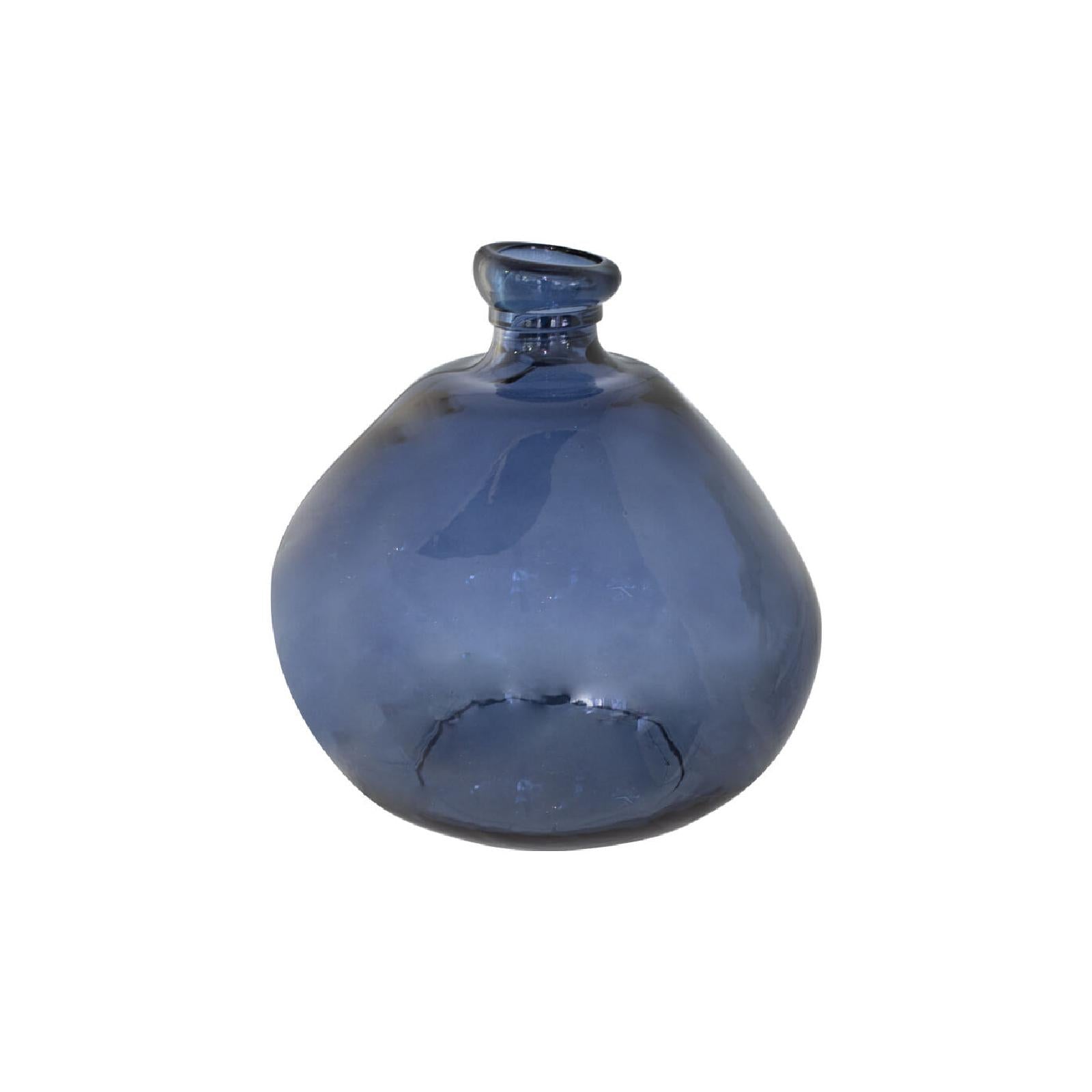 Steel blue round vase
