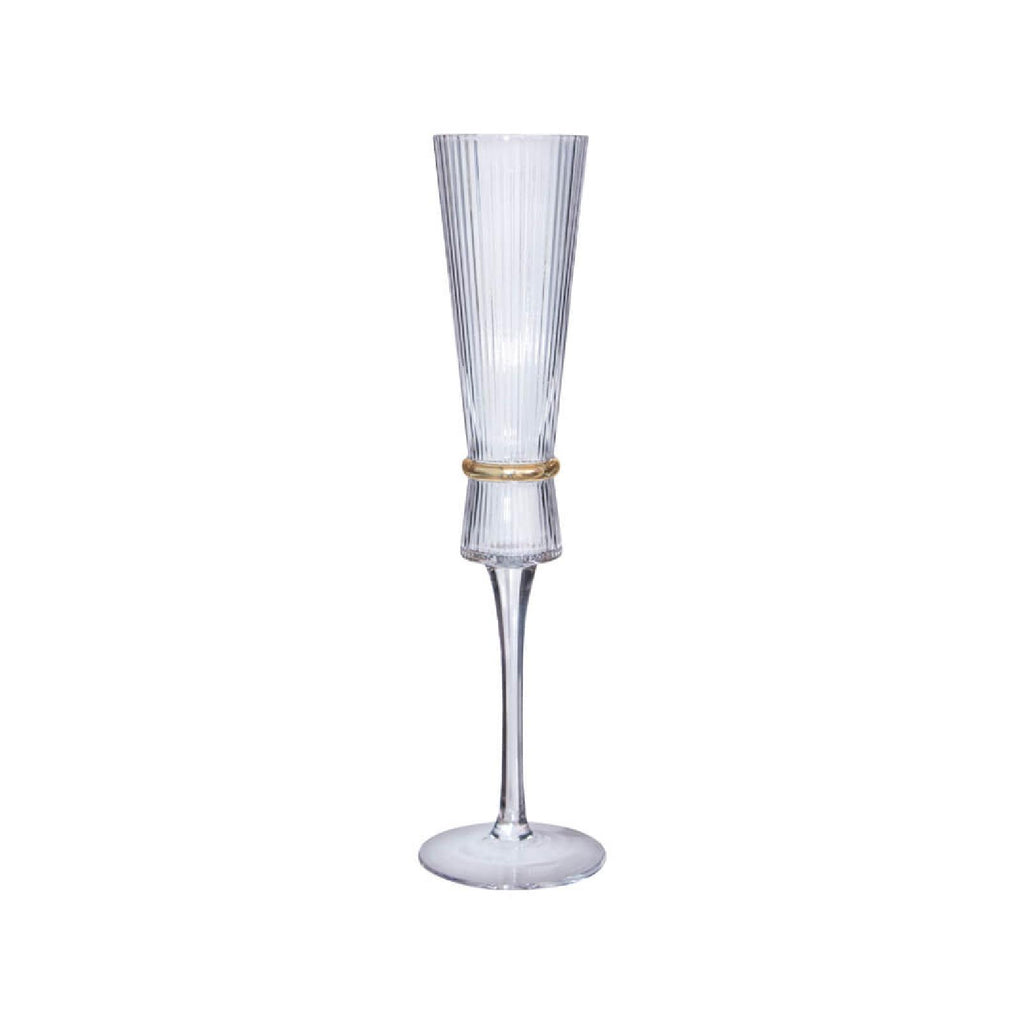 Tapered ribbed champagne flute