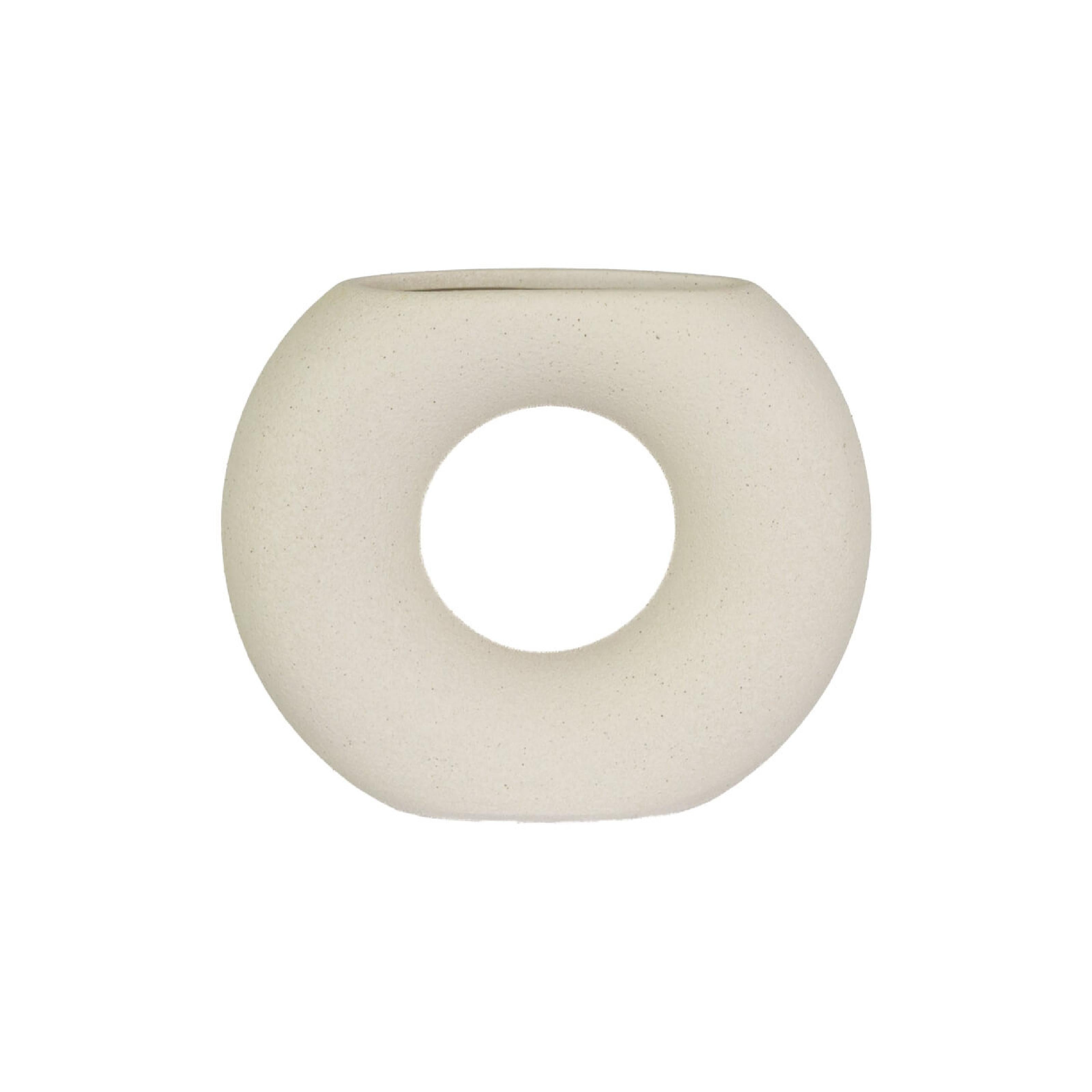 Textured beige silo vase