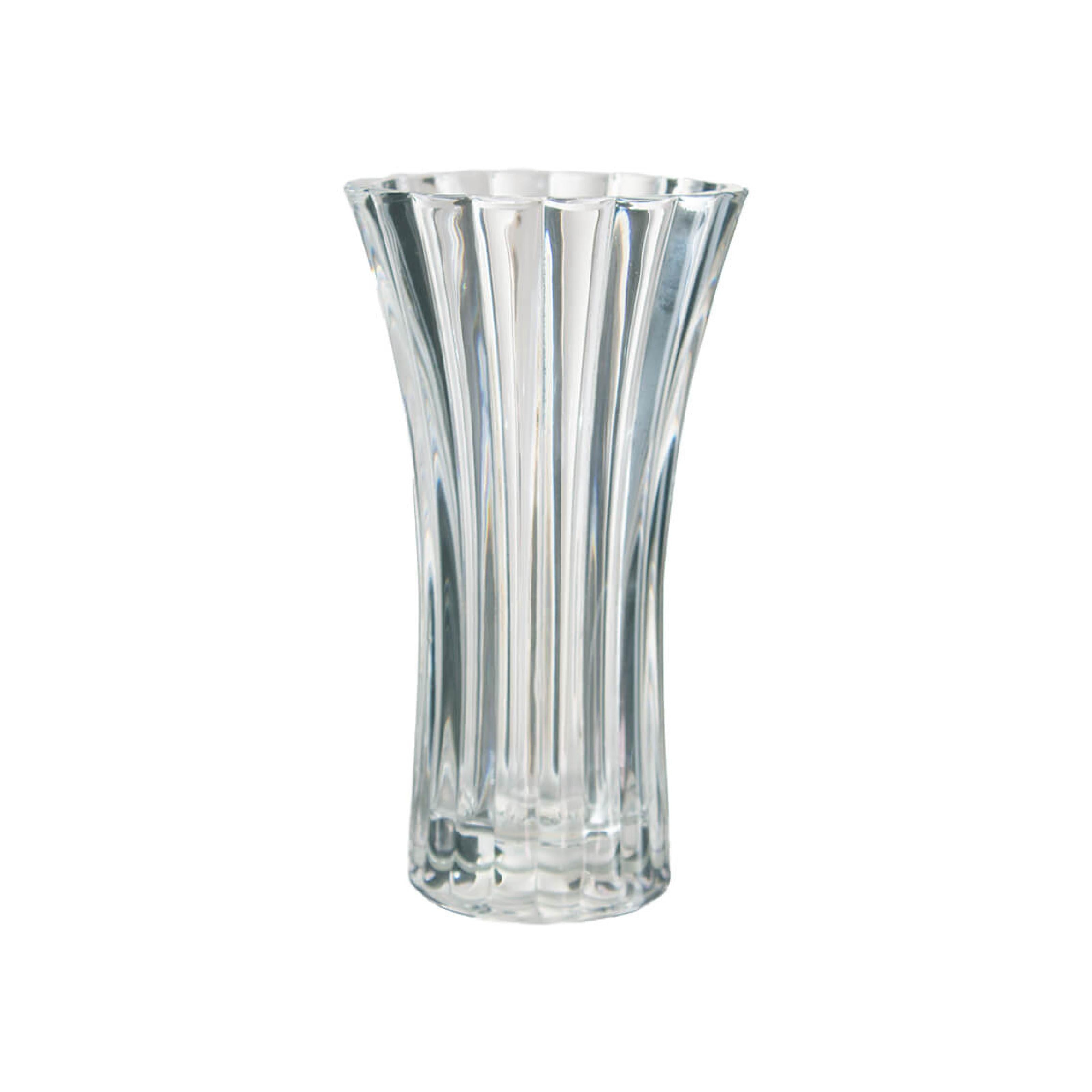Textured clear glass vase