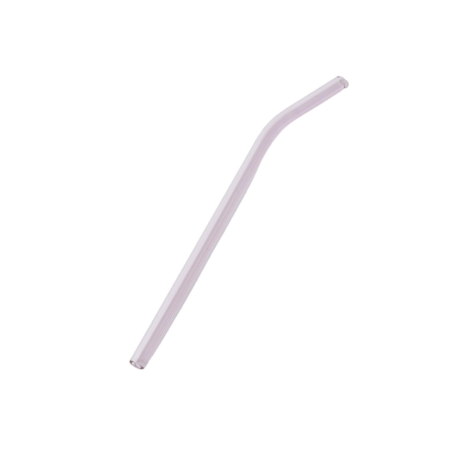 Translucent pink glass straw
