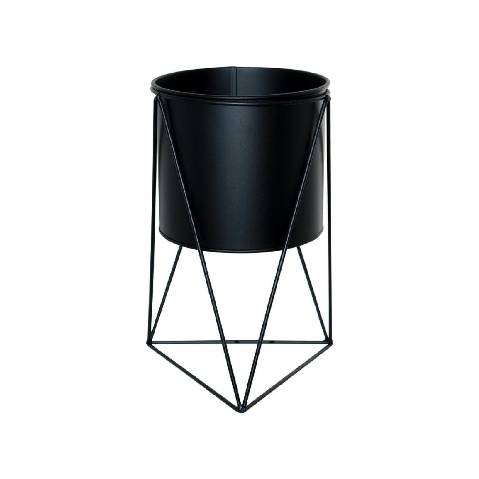 Black metal planter stand