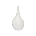 White ceramic art vase with asymmetrical sculptural design