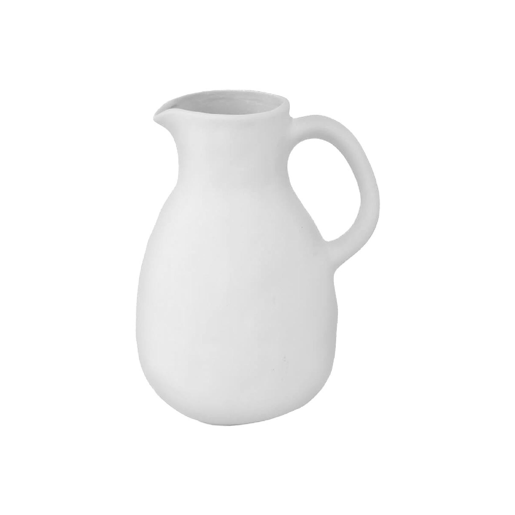 Matte white ceramic decorative jug