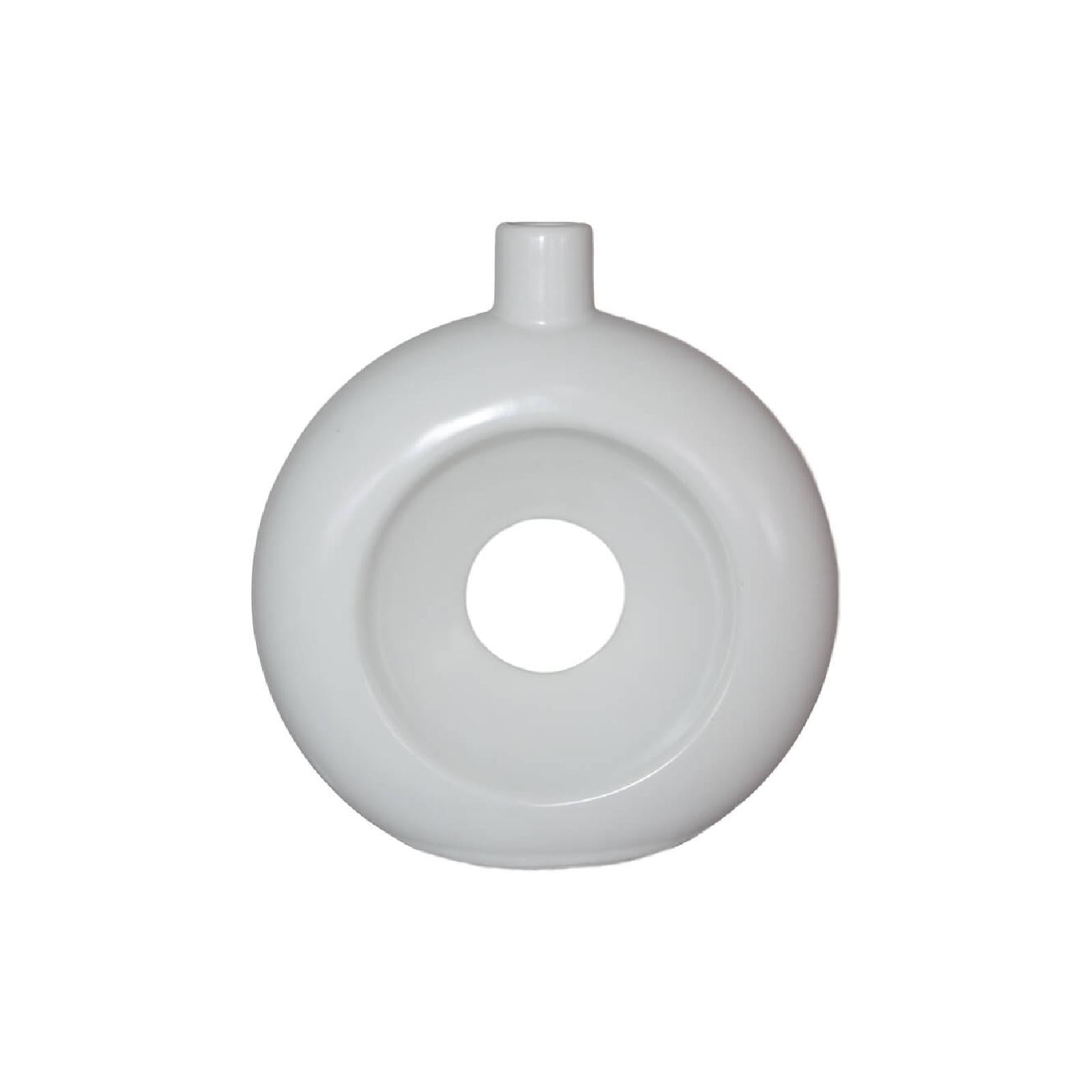 White glossed ceramic vase