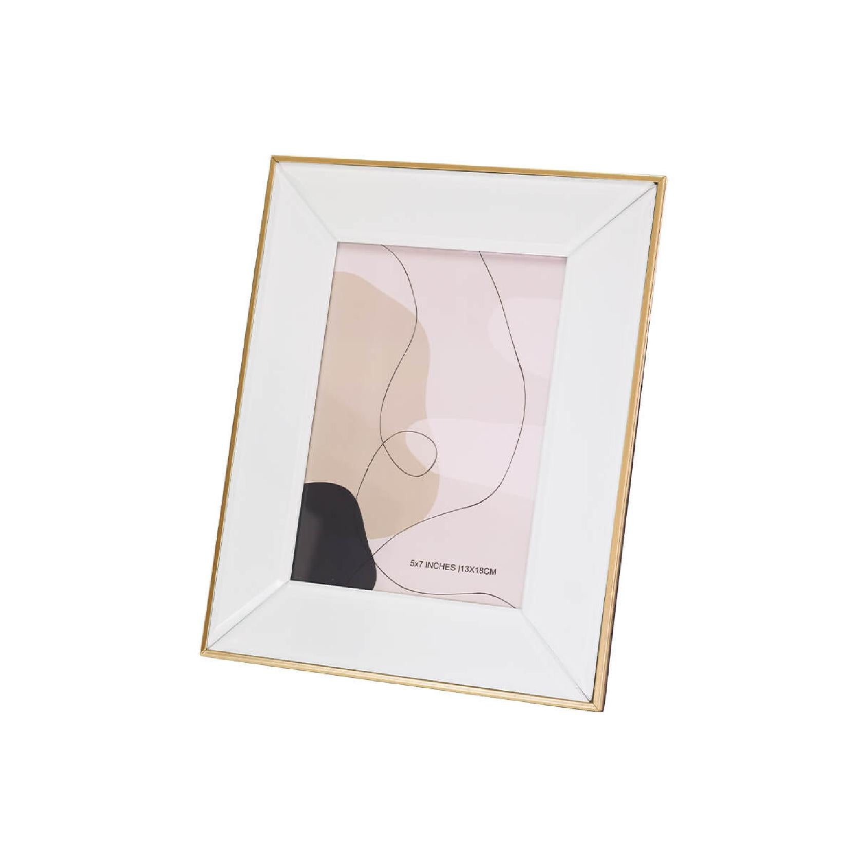 White and gold photo frame